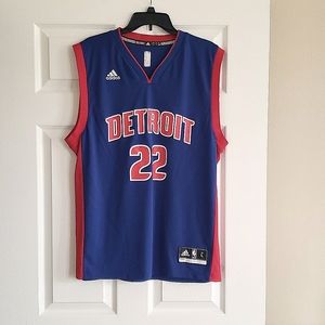 ADIDAS DETROIT PISTONS # 22 BRADLEY JERSEY SIZE L